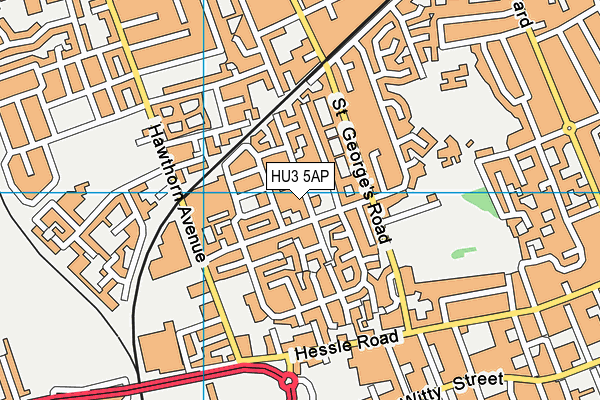 HU3 5AP map - OS VectorMap District (Ordnance Survey)