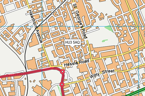 HU3 5AQ map - OS VectorMap District (Ordnance Survey)