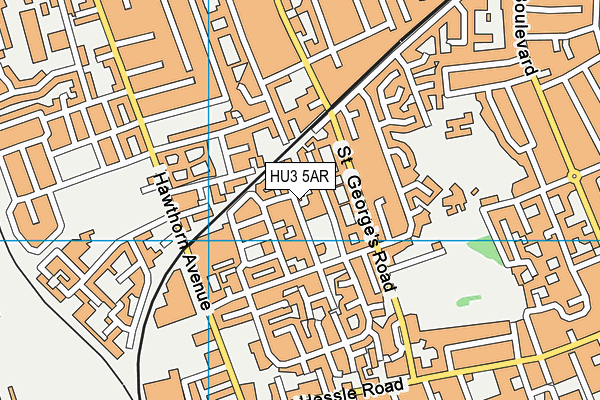 HU3 5AR map - OS VectorMap District (Ordnance Survey)