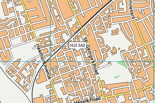 HU3 5AS map - OS VectorMap District (Ordnance Survey)