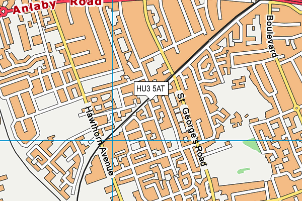 HU3 5AT map - OS VectorMap District (Ordnance Survey)