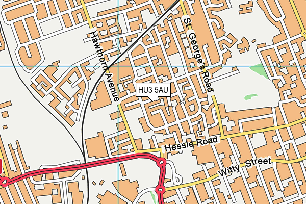 HU3 5AU map - OS VectorMap District (Ordnance Survey)