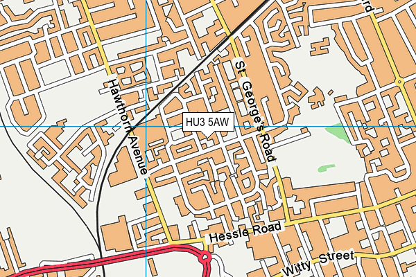 HU3 5AW map - OS VectorMap District (Ordnance Survey)