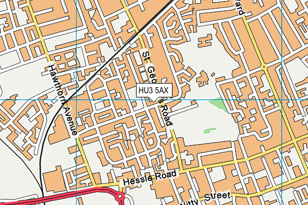 HU3 5AX map - OS VectorMap District (Ordnance Survey)
