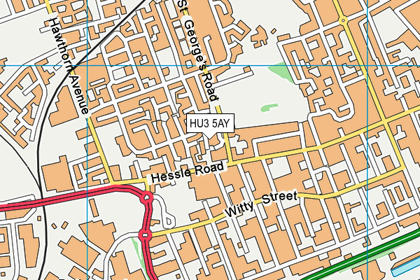 HU3 5AY map - OS VectorMap District (Ordnance Survey)