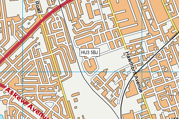 HU3 5BJ map - OS VectorMap District (Ordnance Survey)