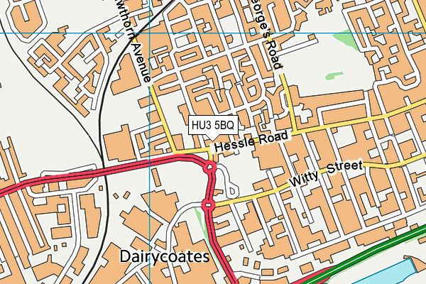 HU3 5BQ map - OS VectorMap District (Ordnance Survey)