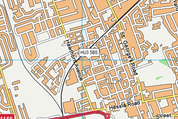HU3 5BS map - OS VectorMap District (Ordnance Survey)