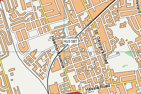 HU3 5BT map - OS VectorMap District (Ordnance Survey)