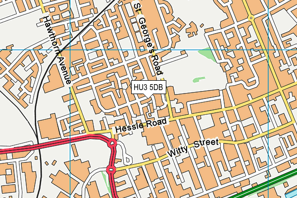 HU3 5DB map - OS VectorMap District (Ordnance Survey)