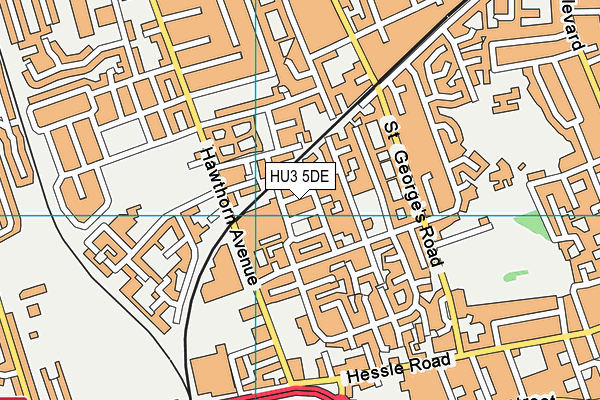 HU3 5DE map - OS VectorMap District (Ordnance Survey)