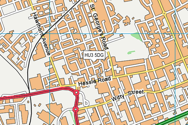 HU3 5DG map - OS VectorMap District (Ordnance Survey)
