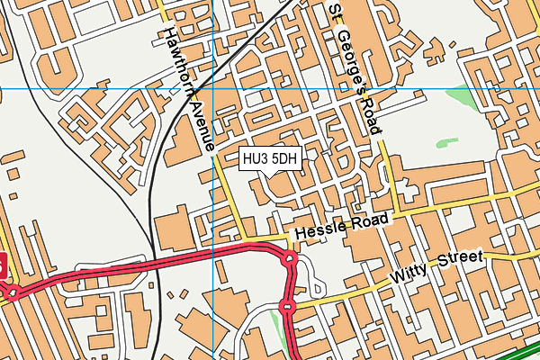 HU3 5DH map - OS VectorMap District (Ordnance Survey)