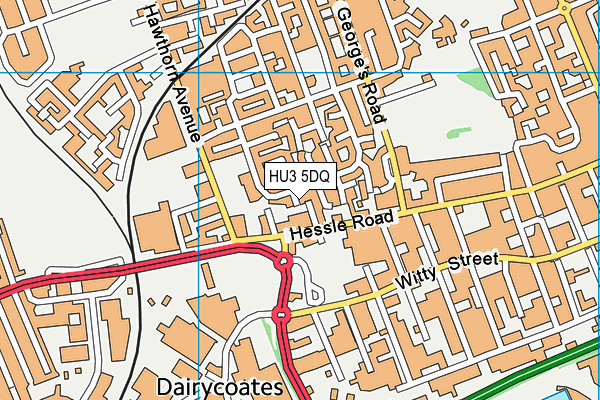 HU3 5DQ map - OS VectorMap District (Ordnance Survey)
