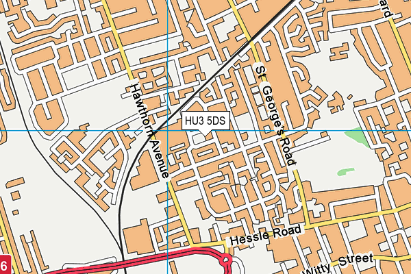 HU3 5DS map - OS VectorMap District (Ordnance Survey)