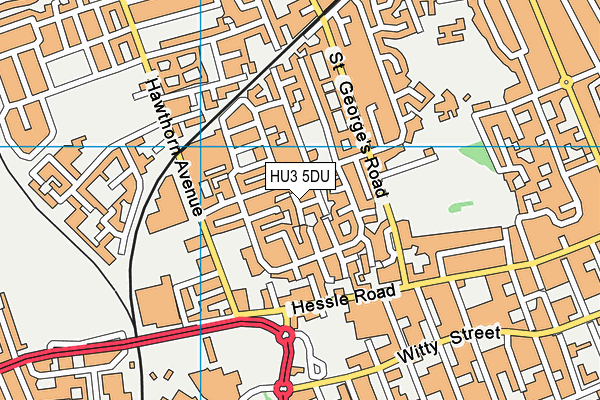 HU3 5DU map - OS VectorMap District (Ordnance Survey)