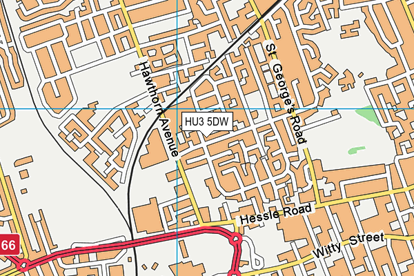 HU3 5DW map - OS VectorMap District (Ordnance Survey)