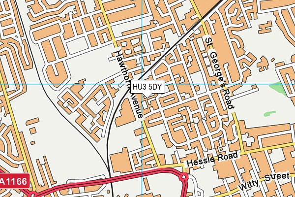 HU3 5DY map - OS VectorMap District (Ordnance Survey)