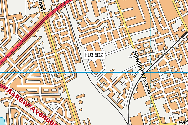 HU3 5DZ map - OS VectorMap District (Ordnance Survey)
