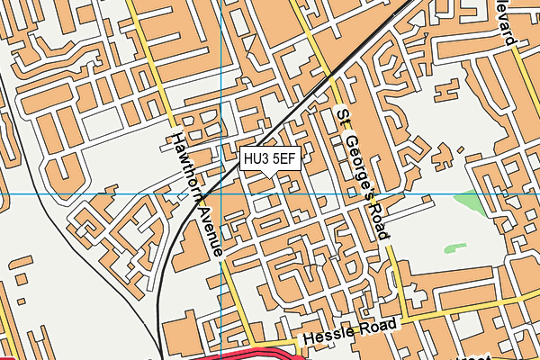 HU3 5EF map - OS VectorMap District (Ordnance Survey)