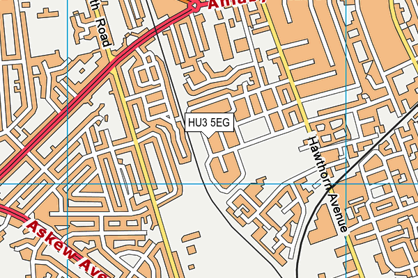 HU3 5EG map - OS VectorMap District (Ordnance Survey)