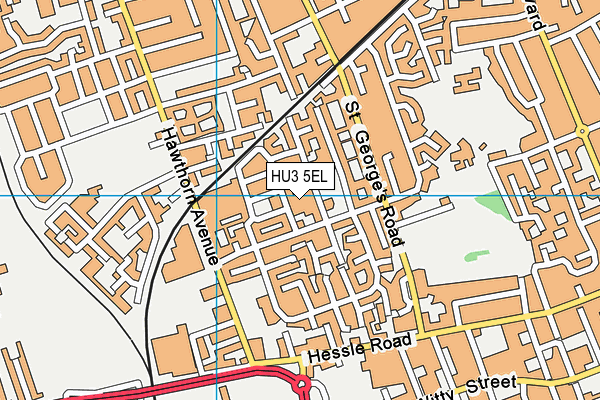 HU3 5EL map - OS VectorMap District (Ordnance Survey)
