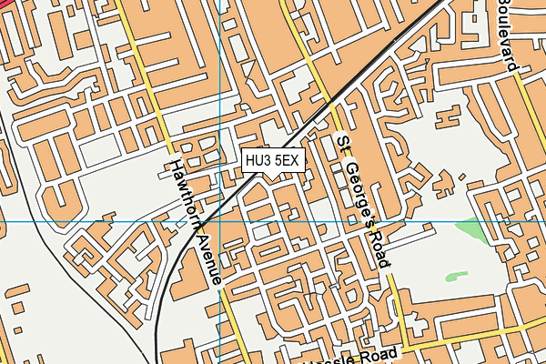 HU3 5EX map - OS VectorMap District (Ordnance Survey)
