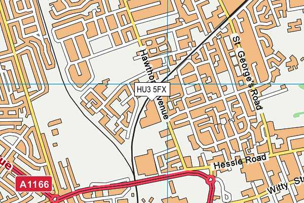 HU3 5FX map - OS VectorMap District (Ordnance Survey)