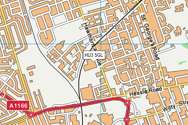 HU3 5GL map - OS VectorMap District (Ordnance Survey)