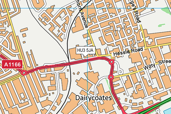 HU3 5JA map - OS VectorMap District (Ordnance Survey)