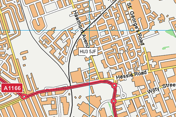 HU3 5JF map - OS VectorMap District (Ordnance Survey)