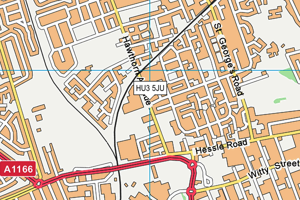 HU3 5JU map - OS VectorMap District (Ordnance Survey)