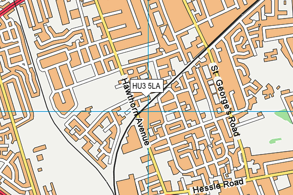 HU3 5LA map - OS VectorMap District (Ordnance Survey)