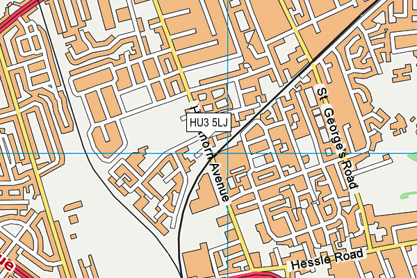 HU3 5LJ map - OS VectorMap District (Ordnance Survey)