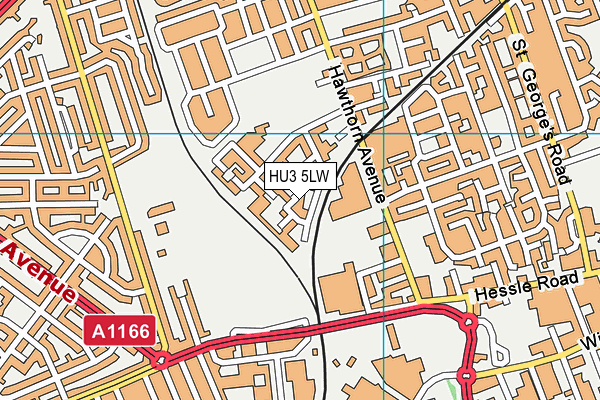 HU3 5LW map - OS VectorMap District (Ordnance Survey)