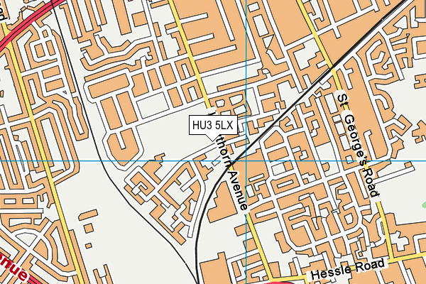 HU3 5LX map - OS VectorMap District (Ordnance Survey)
