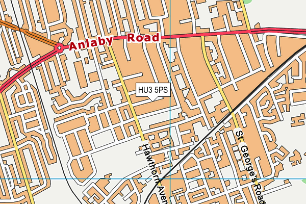 HU3 5PS map - OS VectorMap District (Ordnance Survey)