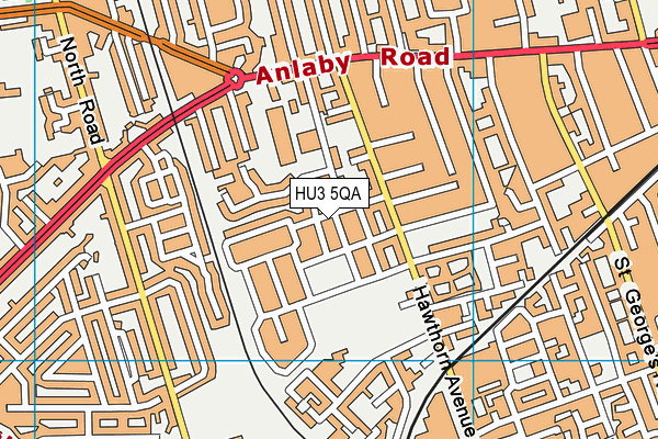 HU3 5QA map - OS VectorMap District (Ordnance Survey)