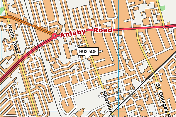 HU3 5QF map - OS VectorMap District (Ordnance Survey)