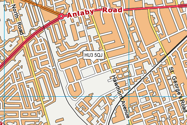 HU3 5QJ map - OS VectorMap District (Ordnance Survey)