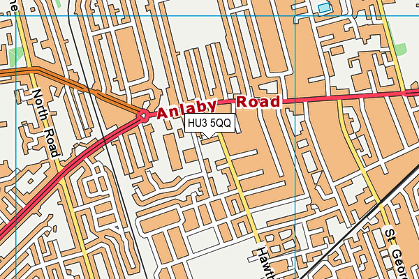 HU3 5QQ map - OS VectorMap District (Ordnance Survey)