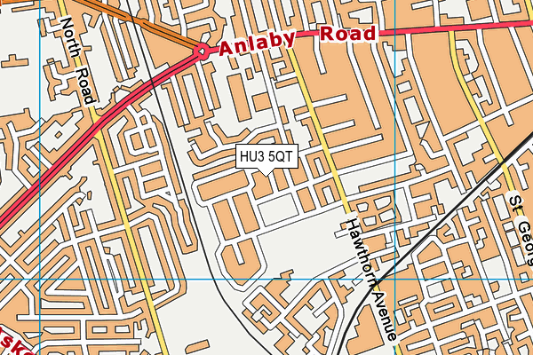 HU3 5QT map - OS VectorMap District (Ordnance Survey)