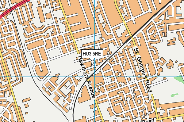 HU3 5RE map - OS VectorMap District (Ordnance Survey)