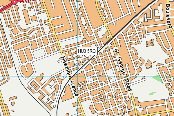 HU3 5RQ map - OS VectorMap District (Ordnance Survey)