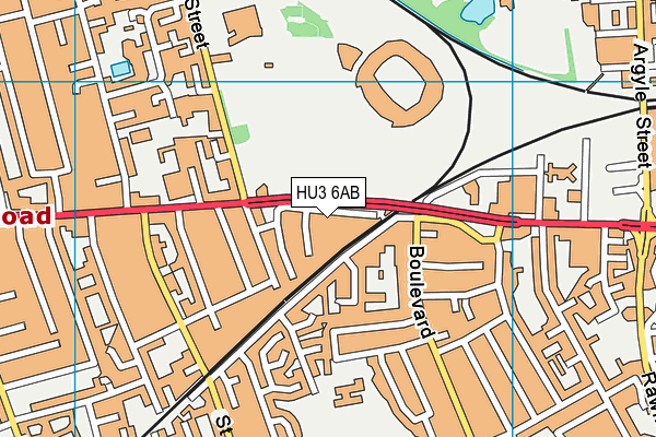 HU3 6AB map - OS VectorMap District (Ordnance Survey)