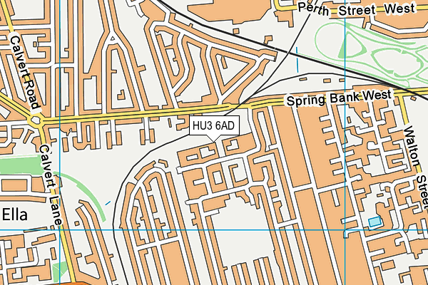 HU3 6AD map - OS VectorMap District (Ordnance Survey)