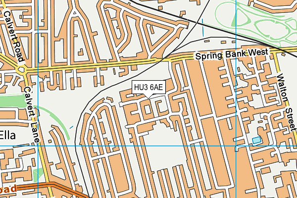 HU3 6AE map - OS VectorMap District (Ordnance Survey)