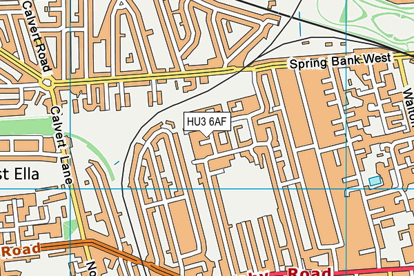 HU3 6AF map - OS VectorMap District (Ordnance Survey)
