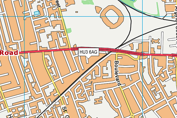 HU3 6AG map - OS VectorMap District (Ordnance Survey)