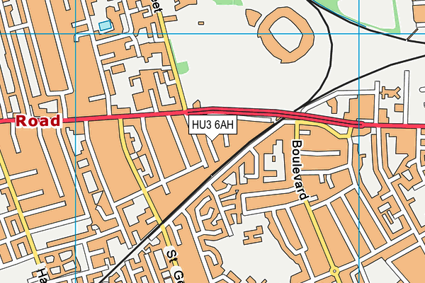 HU3 6AH map - OS VectorMap District (Ordnance Survey)